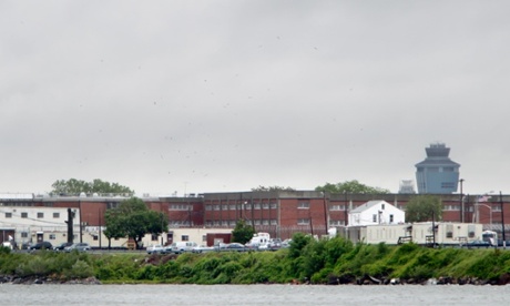A section of New York's Rikers Island in the East River.