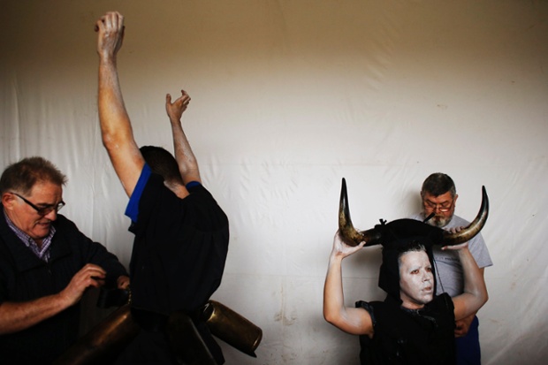 Luzon, Spain: Revellers get dressed as 