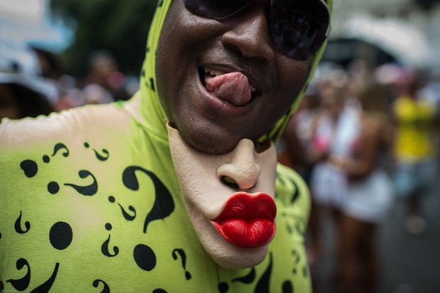 Rio de Janeiro, Brazil: Revellers take part in the Cordao da Bola Preta street carnival band parade. Some 1.3 million people took part in the parade.