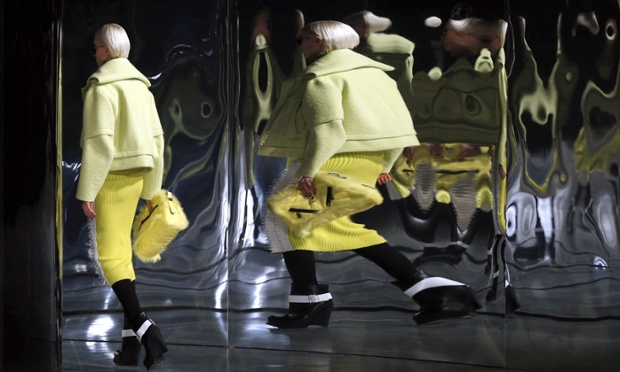 Paris, France: A model presents a creation for Kenzo during the 2014/2015 Autumn/Winter collections at Paris fashion week.