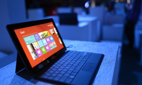A Microsoft Surface tablet at the Windows 8 launch.a