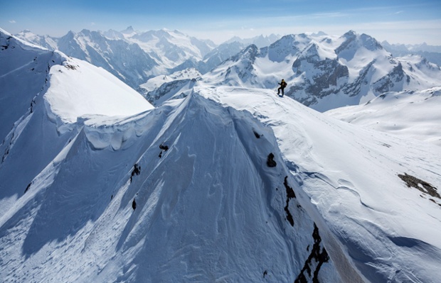 Lovely day for a spot of skiing on the Bergeller mountains, in Avers, Switzerland.  