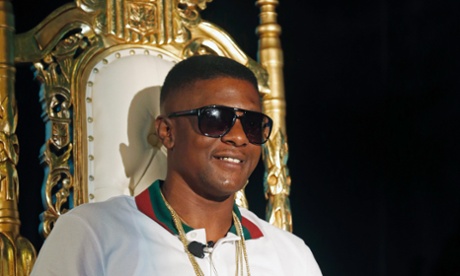 Lil Boosie, real name Torence Hatch, appears at a news conference in New Orleans on Monday. Photograph: Bill Haber/AP