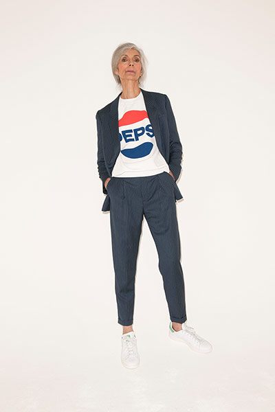 All Ages: top with pepsi logo dark blue suit trainers 