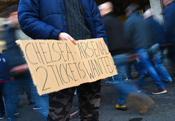 chelsea versus arsenal: Tickets wanted sign