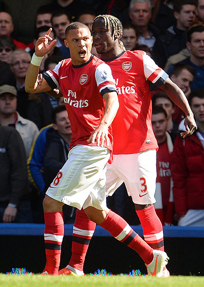 chelsea versus arsenal: Keiran Gibbs reacts
