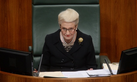 Speaker Bronwyn Bishop reacts during House of Representatives Question Time at Parliament House in Canberra, Tuesday, March 25, 2014.