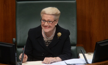 Speaker Bronwyn Bishop reacts during House of Representatives Question Time at Parliament House in Canberra, Tuesday, March 25, 2014.