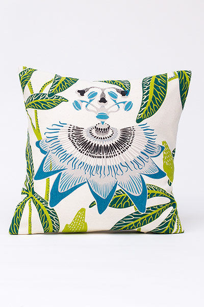 Homes - Wishlist: green and blue patterned cushion 