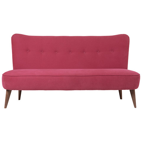 Homes - Wishlist: red sofa with wooden legs