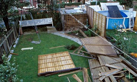 Garden fences blown down