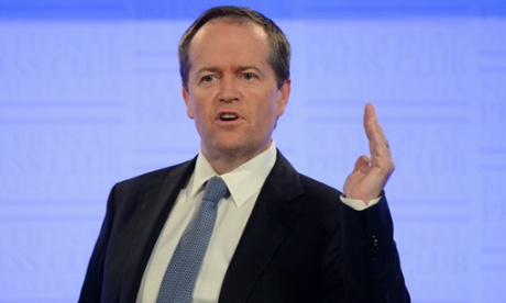 Opposition leader Bill Shorten speaks at the National Press Club in Canberra, Wednesday, March 26 2014.