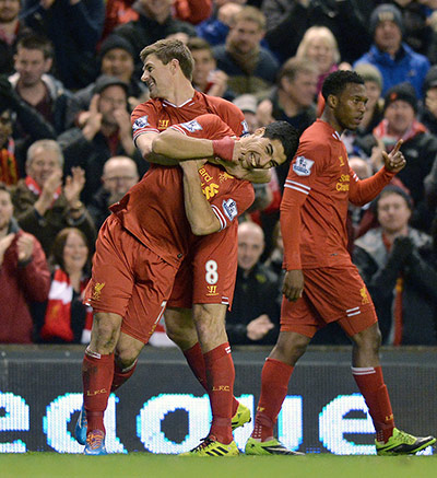 Liverpool Sunderland: Steven Gerrard celebrates