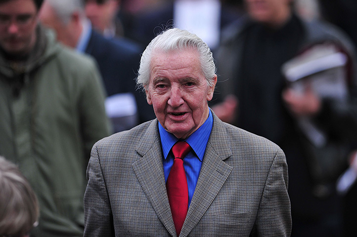 Tony Benn funeral: Veteran British politician Dennis Skinner attends the funeral