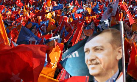 Supporters of Turkey's prime minister, Recep Tayipp Erdogan, during an election rally in Ankara