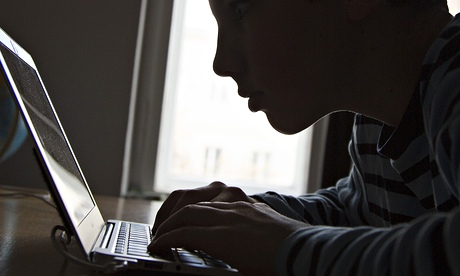 Child using laptop