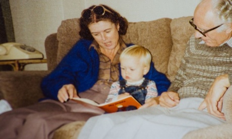 Mother reading to son 