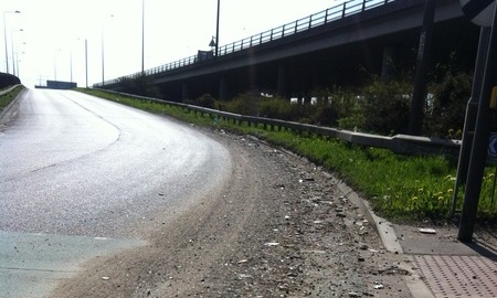 'I had to carry my bike over this unswept section of NCR 13/136.'