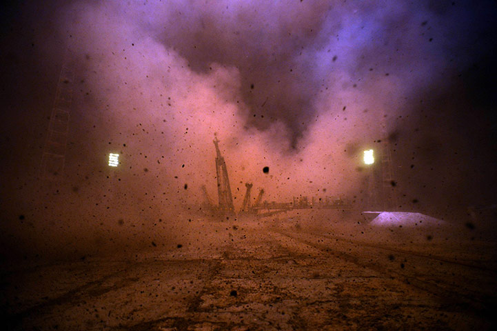 20 Photos: The Russian Soyuz-FG rocket blasts off from a launch pad