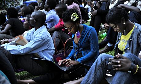 Ugandan woman with laptop