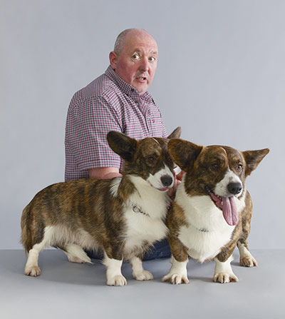 Endangered dog breeds: John Essenhigh with Baggins and Betty, Cardigan Welsh corgis