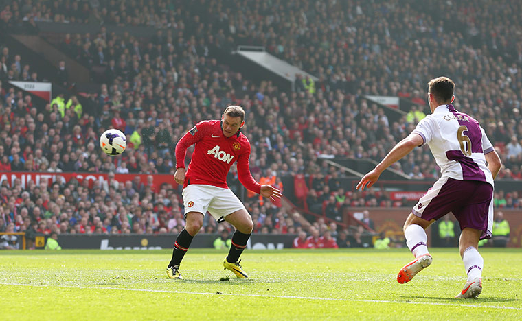United v Villa: Rooney scores
