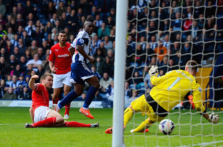 cardiff west brom: Thievy Bifouma scores