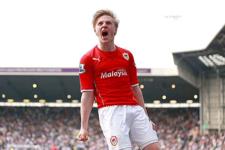 cardiff west brom: Mats Daehli celebrates