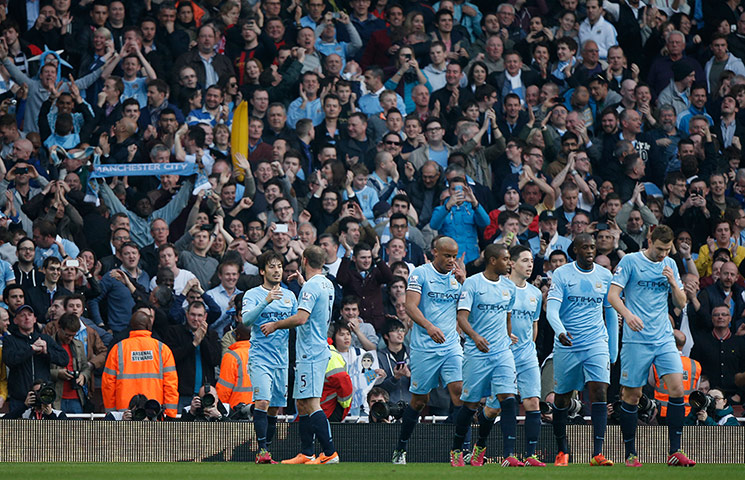arsenal v manchester city: City celebrate