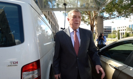 Russian ambassador to Australia, Vladimir Morozov, arrives at Foreign Affairs in Canberra to explain his country's actions in the Ukraine.