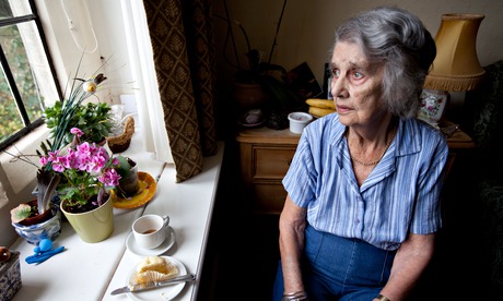 Elderly woman in a care home