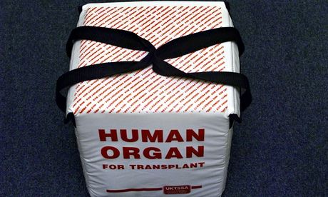 A box for tranporting human organs