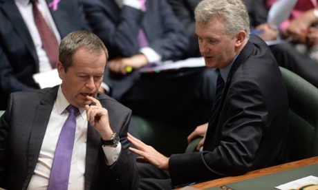 Bill Shorten speaks to manager of Opposition busines Tony Burke.