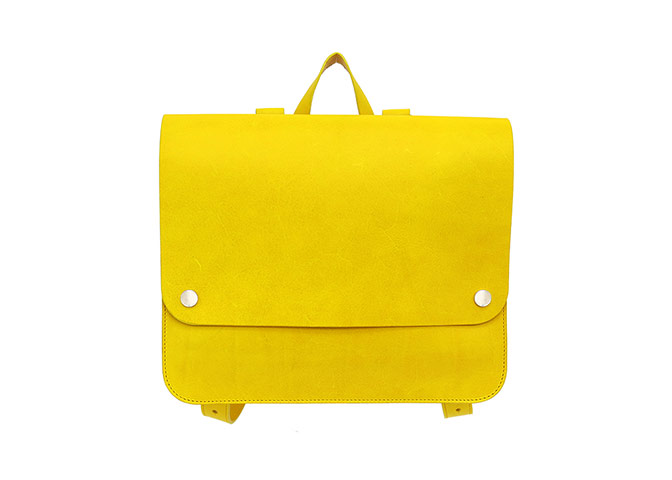 20 of the best rucksacks: Best rucksacks - yellow oblong bag w/ popper buttons by Kate Sheridan