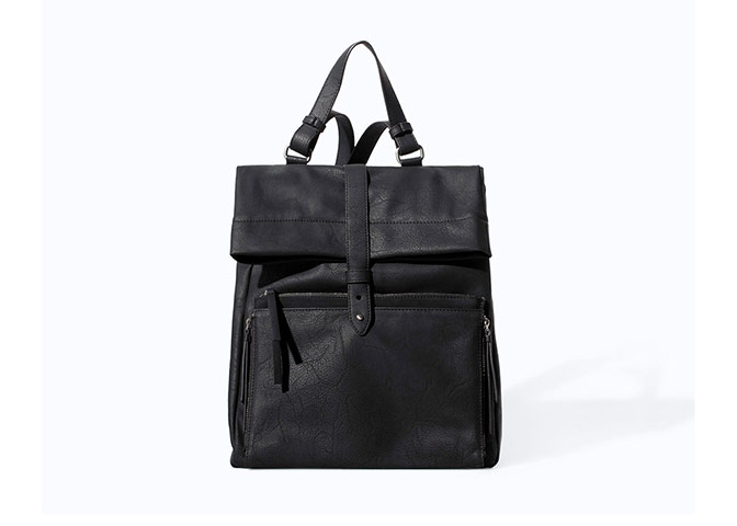 20 of the best rucksacks: Best rucksacks - black faux leather bag by Zara