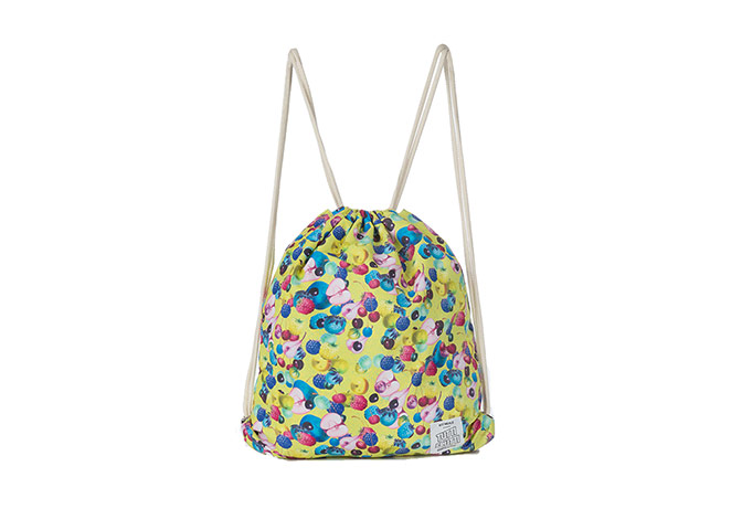 20 of the best rucksacks: Best rucksacks - multi fruit print drawstring bag by Kit Neale