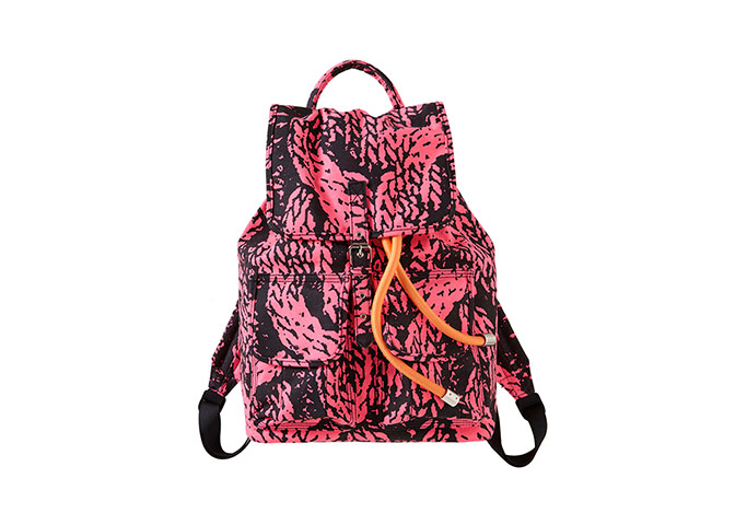 20 of the best rucksacks: Best rucksacks - black and pink with cable knit print by Warehouse