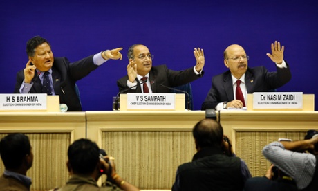 India's electoral commissioners announce the date for the country's elections.