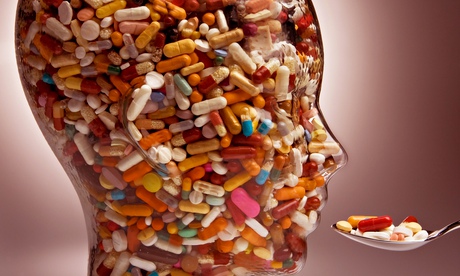 Tablets in head made of glass