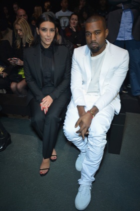 Kim Kardashian and Kanye West Givenchy Fall/Winter 2013 Ready-to-Wear show, Paris Fashion Week, March 3, 2013