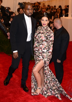 Kanye West and Kim Kardashian attend the Metropolitan Ball on May 6, 2013