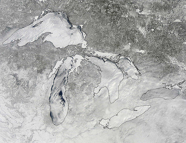 Satellite Eye on Earth: Ice cover on the Great Lakes 
