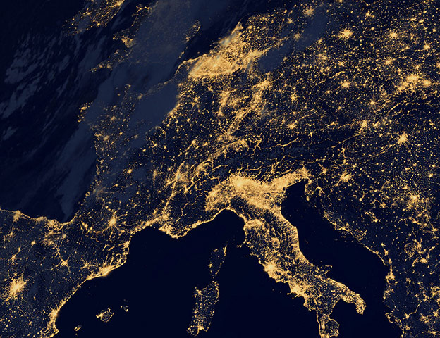 Satellite Eye on Earth: Europe at night