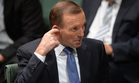 Tony Abbott in question time.