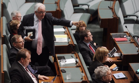 Labor MP Michael Danby is tossed out during question time.
