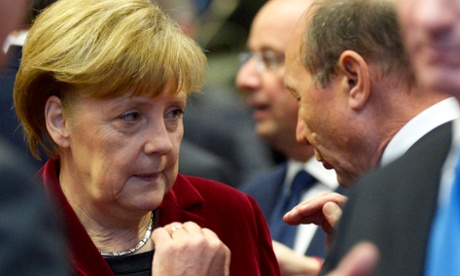 Angela Merkel at the talks in Brussels.