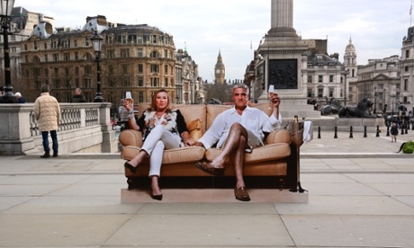 Gogglebox's Steph and Tom in Trafalgar Square