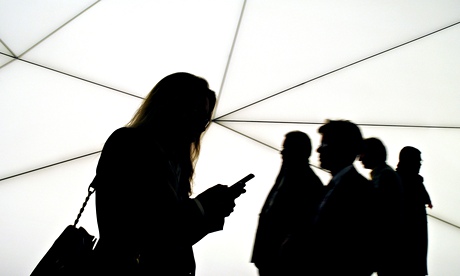 Silouette person on a mobile