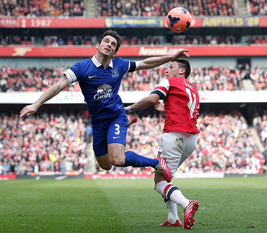 Arsenal versus Everton: Baines and Ozil 