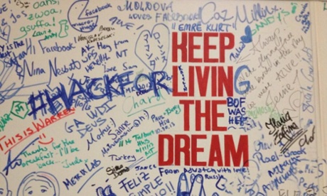 Facebook wall graffitied to read hack for living